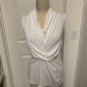 Halston Heritage White Draped Blouse